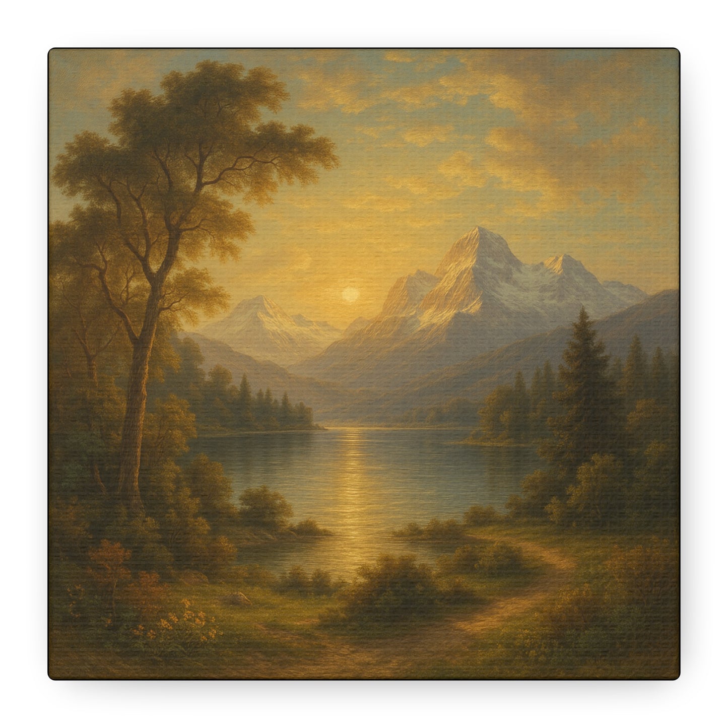 Sunlit Mountain Lake
