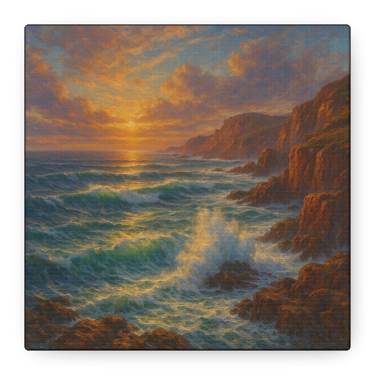 Seaside Sunset Ocean Cliff